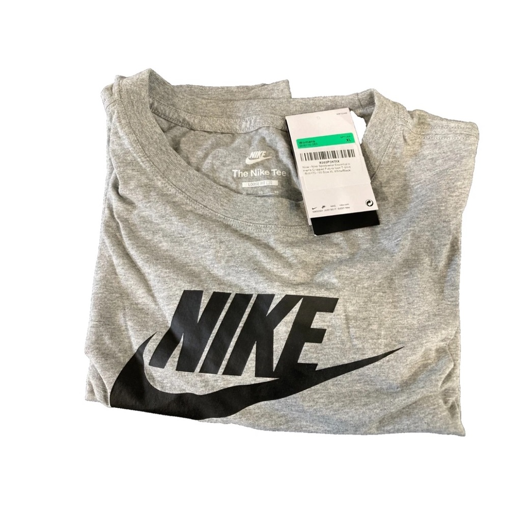 Nike Heather Gray Tee with Black Swoosh